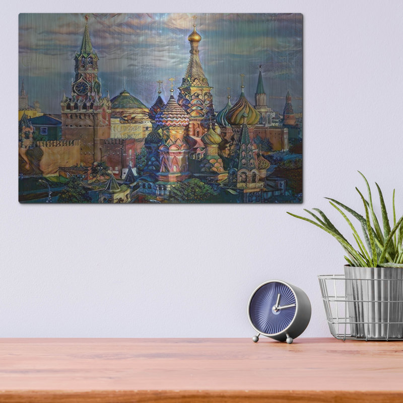 " Moscow Russia Domes And Peaks " by Pedro Gavidia, 12" H x 16" W