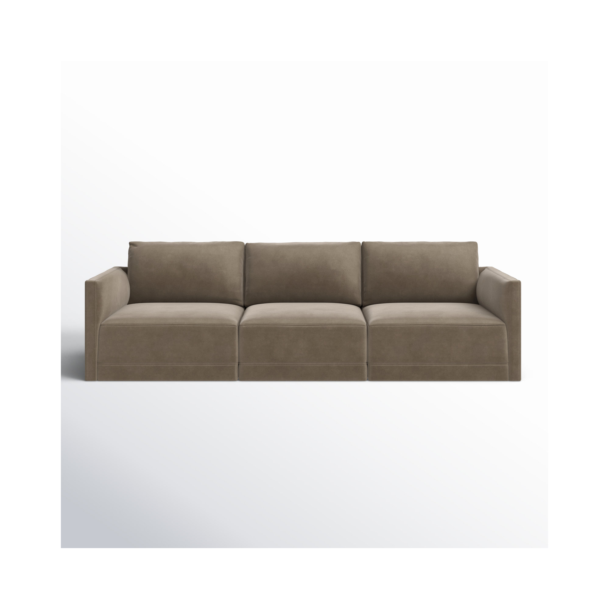 Deirdre 104.5'' Upholstered Sofa, Taupe Velvet