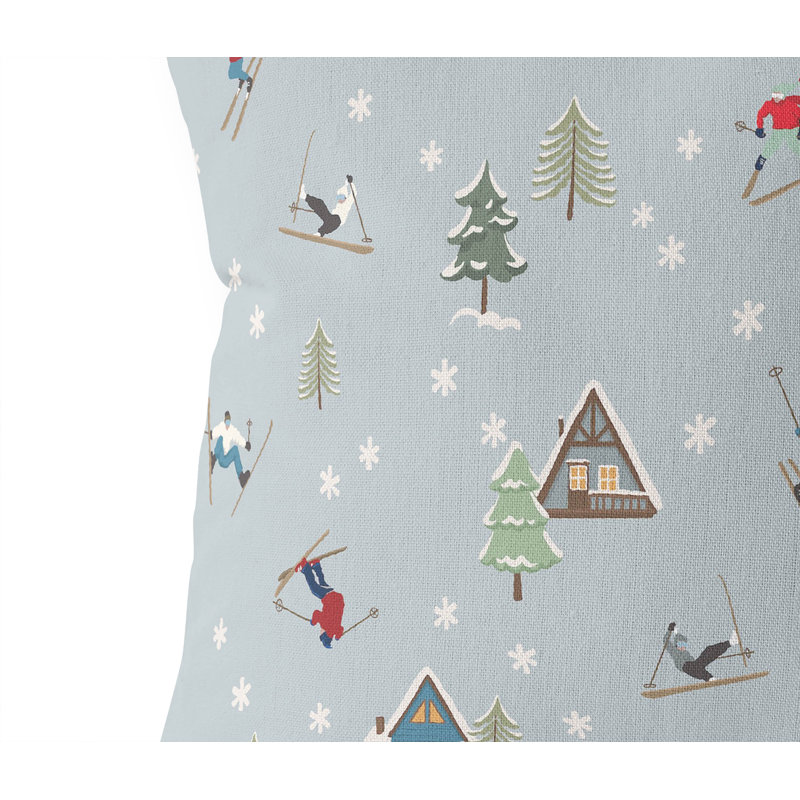 Coussin d'intérieur Downhill, Bleu, Carré 16 po