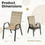 Chaises de patio empilables toutes saisons, tissu en textilène durable avec accoudoirs, structure en métal robuste, chaises de salle à manger d'extérieur à séchage rapide ergonomiques pour la cour et la piscine (brun, 8 pièces)-126637974-126637972