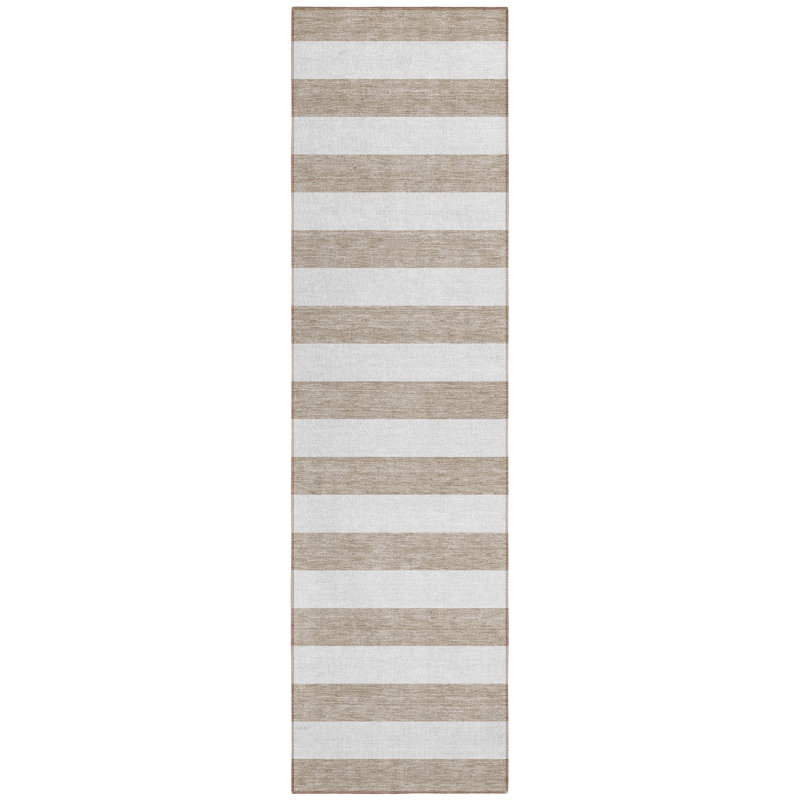 Washable Striped Indoor / Outdoor Rug, Runner 2'3" x 7'6"
