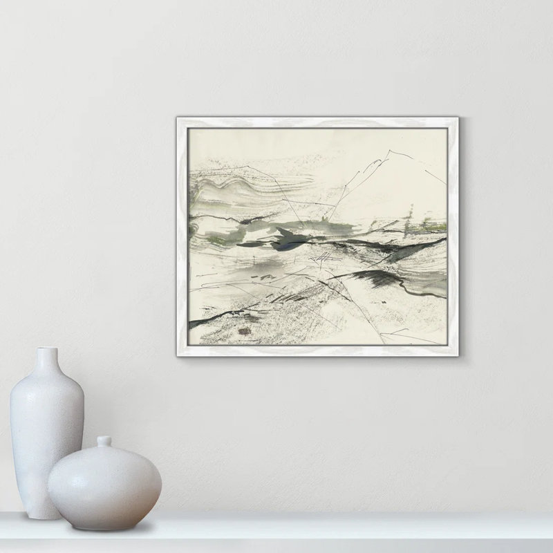 " Green Sketches " by PI Studio, Pas de tapis, Cadre mince blanc, H 16 po x l 19 po x P 0,75 po