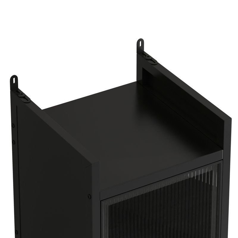 Armoire avec rangement à quatre niveaux, Noir, noir, noir, noir, 60.62" H x 13.78" W x 14.17" D