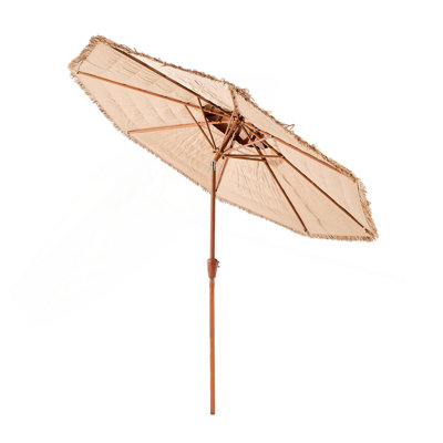 Parasol de patio en chaume à 2 niveaux 9 pieds Tiki