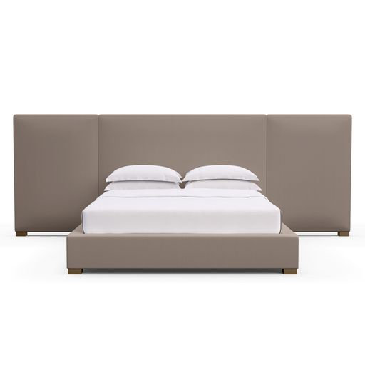 Upholstered Bed, Vintage Leather Blanc, King, Weathered