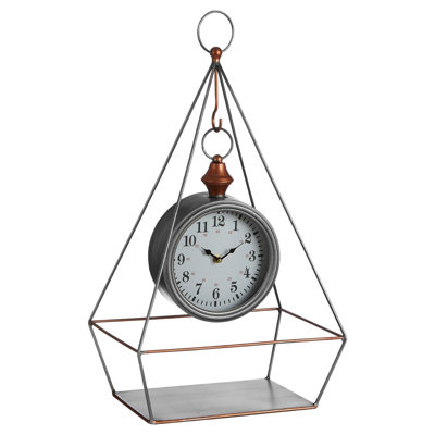 Metal Mechanical Tabletop Clock in Silver