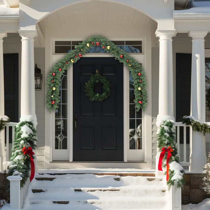 Guirlande de Noël décorative verte et dorée 16,4 pi