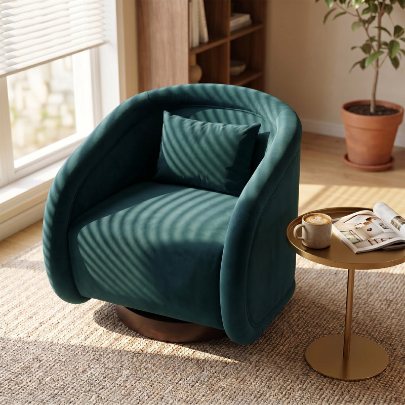 Fauteuil d'appoint rembourré 30,7 po, Velvet Blue