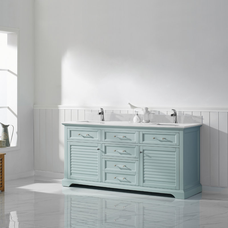 Ensemble de meuble-lavabo double 72 po Lorna, Vert
