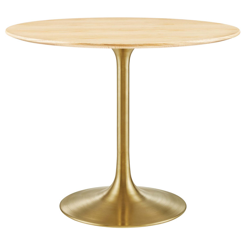 Table de salle à manger Modway Lippa, Naturel, Or, L 36 po x l 36 po