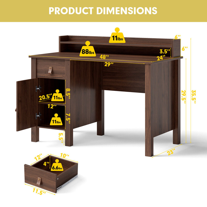 Bureau avec bahut Deian, Noyer