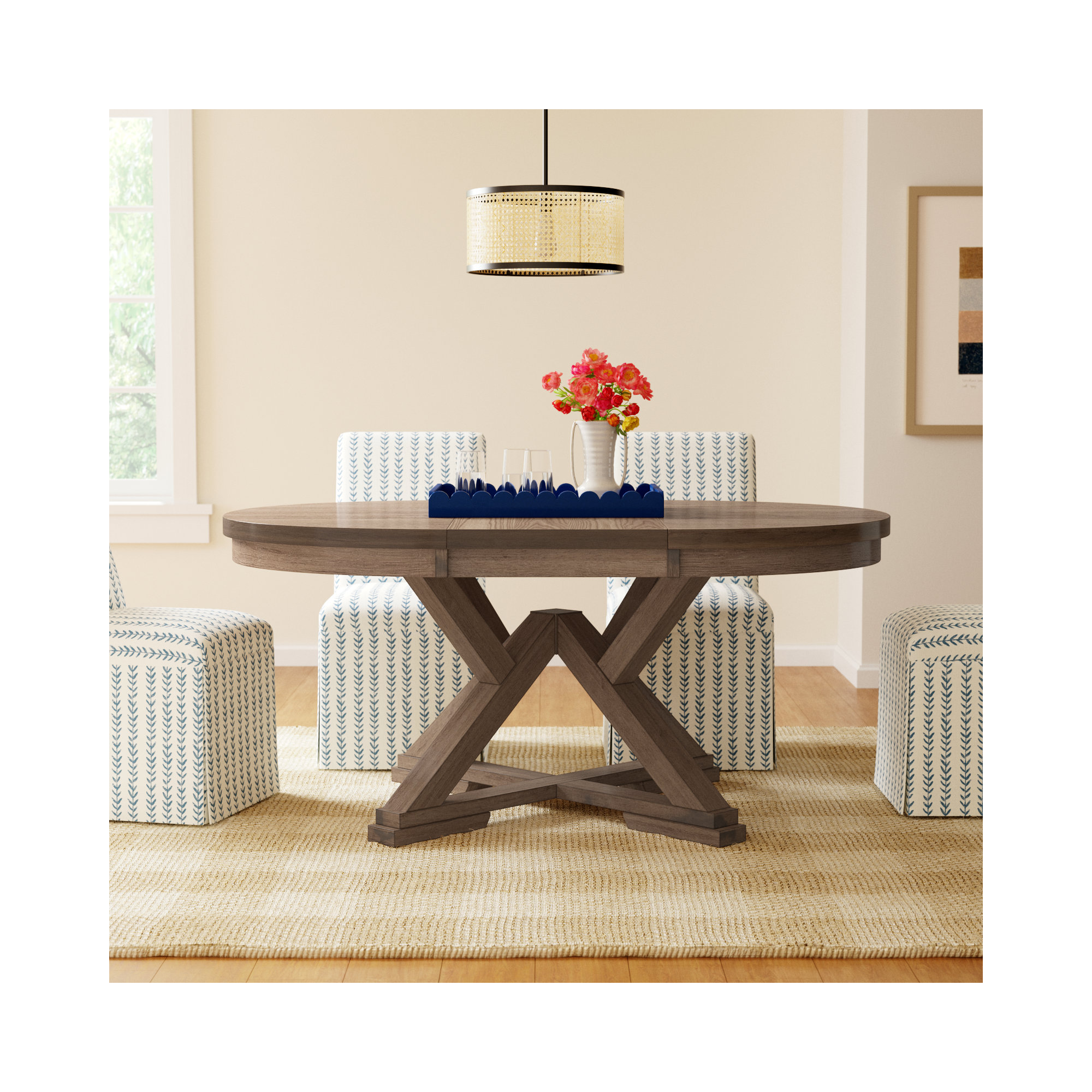 Denfield 48'' Extendable Round Dining Table