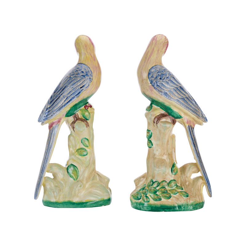 2 Piece Porcelain Bird Figurine Set