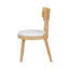Ensemble de 2 chaises de salle à manger rembourrées modernes, bois d'hévéa, naturel et beige