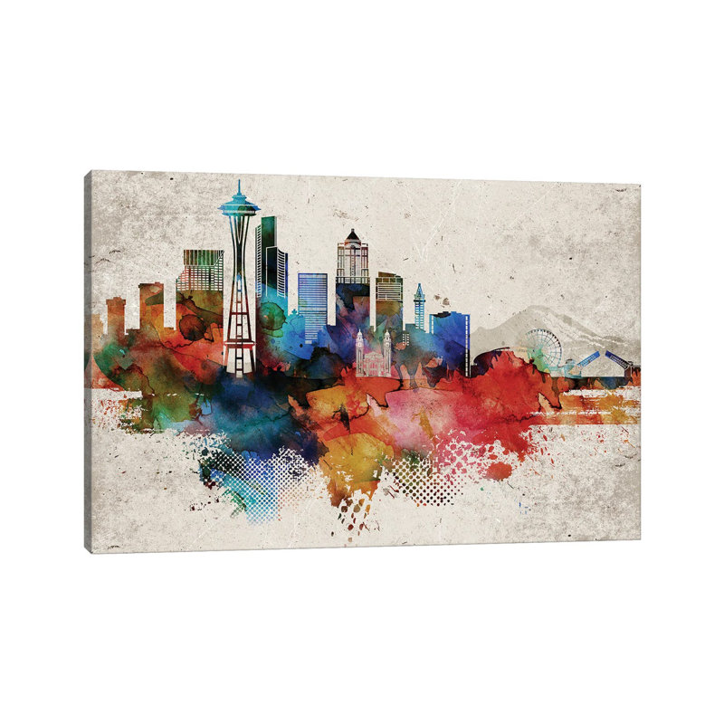 Seattle Abstract - Wrapped Canvas Painting, 66.04 cm H x 45.72 cm W