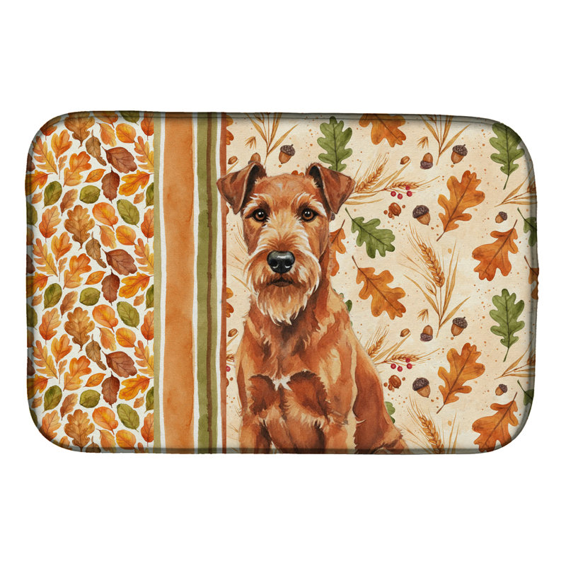 Irish Terrier Heirloom Fall Dish Drying Mat