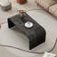 Table basse Minimalist en noir antique - Espace incurvé avec placage de sapin-447920660-447920649