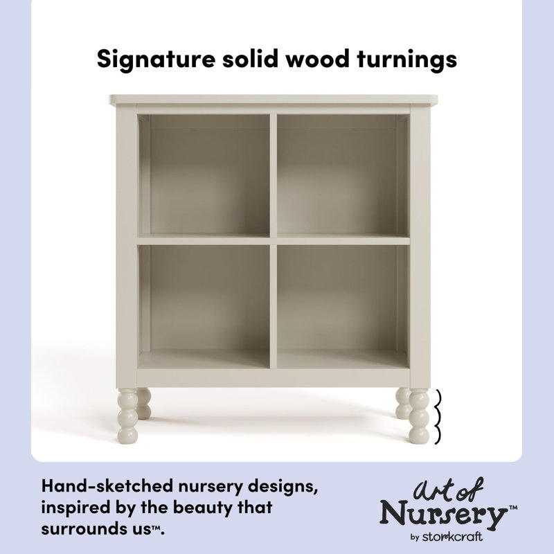 Rio 4 Cube Storage Organizer Bookcase, Frosted Oat
