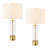 2-Pack USB Table Lamp With White Shades and Type C Port