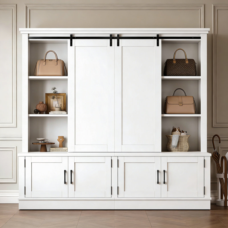 Armoire de rangement avec glissières, Blanc