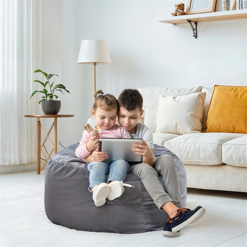 Fauteuil à billes 3 ', Gris foncé, H 22 po x l 35,8 po x P 35,8 po