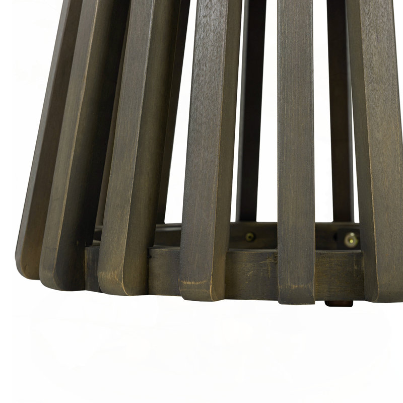Outdoor Acacia Wood Patio Side Table, Gray
