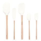 Flex-Core Spatula Wood Handle Set of 5 - White