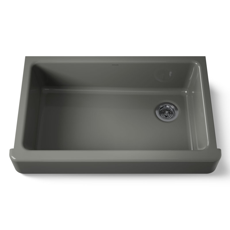 Whitehaven Self-Trimming 36" L x 22" W Farmhouse Kitchen Sink, Thunder Gray