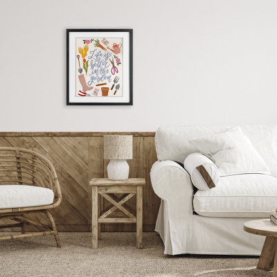 «Life In The Garden», reproduction sous verre encadrée, design par Isabela Schielke