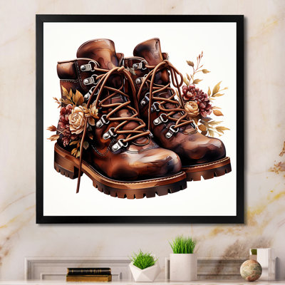 Brown Flower Boots Walking In My Boots - Cowboys Wall Art