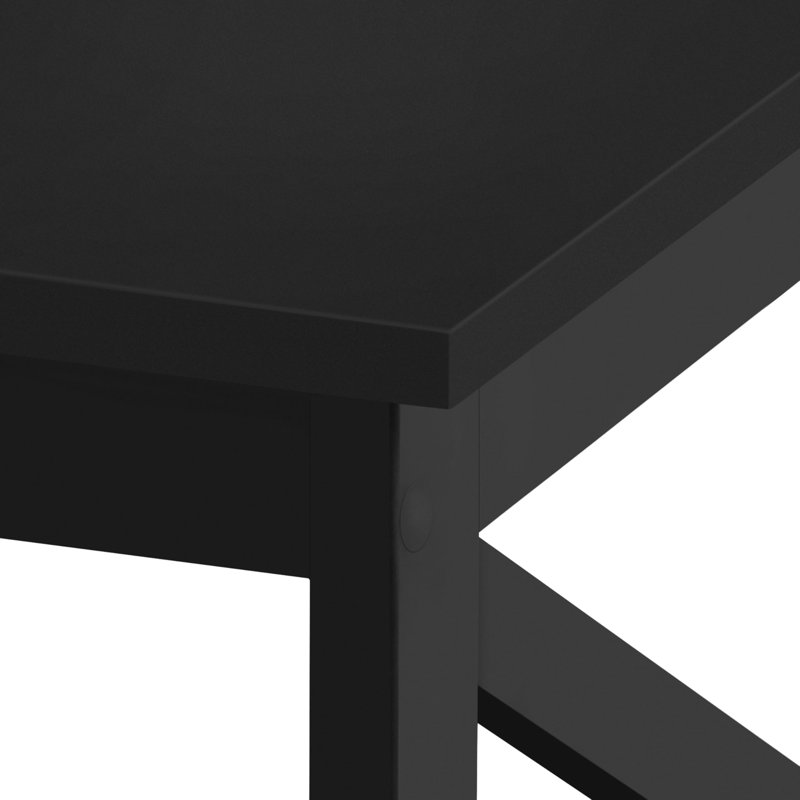 Table basse à 2 niveaux avec tablette de rangement Avent, Noir