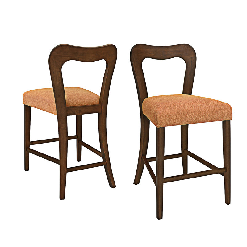 Ensemble de 2 chaises de salle à manger à hauteur de comptoir, Noyer, Caramel