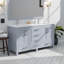 Meuble-lavabo moderne double avec comptoir en quartz et miroir-881160452