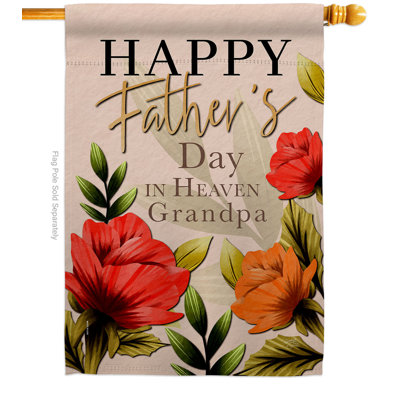 Drapeau de maison en polyester 28 po x 40 po Heavenly Father & Grandpa