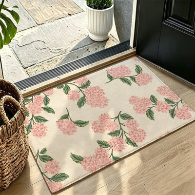 Tapis d'entrée à motif floral doux de 47 po x 31 po