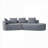 Lunford 116" Modern Curved Compression Sectional Sofa With Back Pillows-111667520