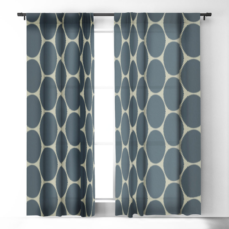 Sheila Wenzel-Ganny Blue Dots Abstract 1pc Blackout Window Curtain Panel, 50" W x 84" L