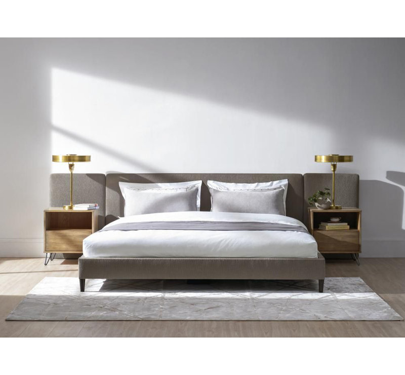 Sadena Upholstered Platform Bed, Coffee