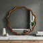 Miroir décoratif rond en bois massif ondulé de 36 po de couleur noyer noir, pour chambre à coucher, salle de bain, salon, entrée