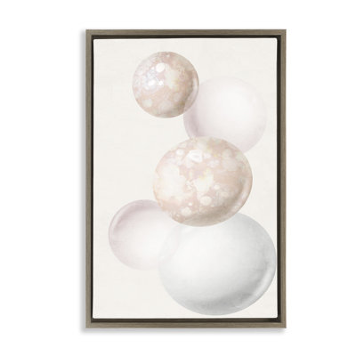 Round Neutral Orbs Canvas by Anne Bailey