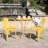 Yellow Iron Outdoor Bistro Furniture - 3 Piece Kd Metal Pc In Tough For-217067845