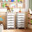 Rolling Storage Drawers with Wheels ,Utility Cart with 6 Large Drawers and Wooden Tabletop-1823129699