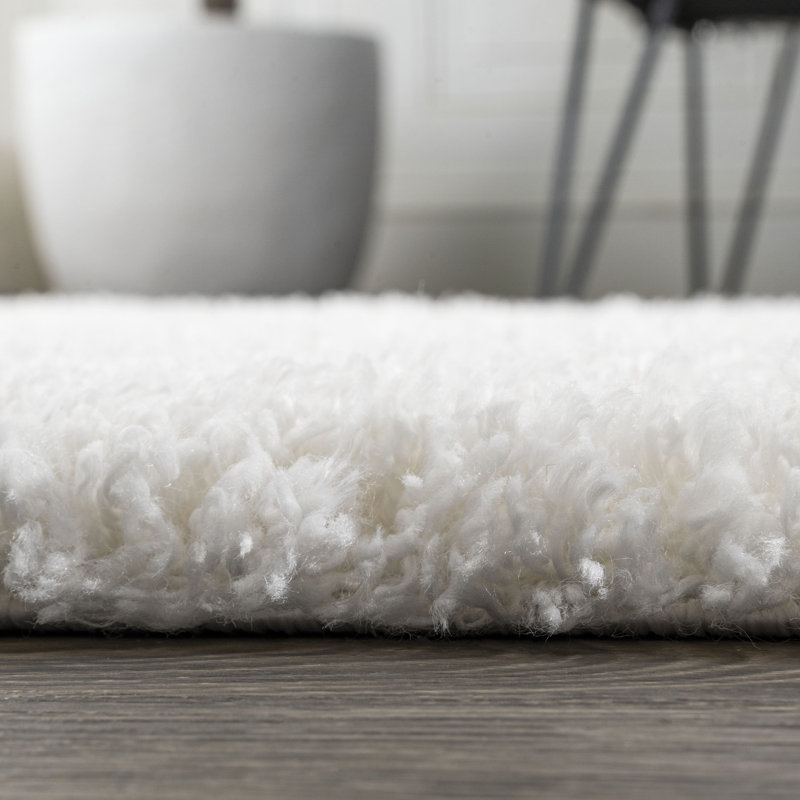 Tapis ivoire à poils longs Anttwan, Rectangle 3 pi 11 po x 5 pi 11 po