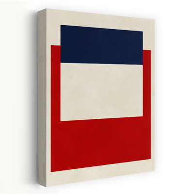 «Red Blue Abstract Blocks Abstract», reproduction d'art mural contemporain