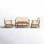 Ensemble de conversation pour patio avec coussins 4 personnes Theodore Acacia-1930254419-1930254418
