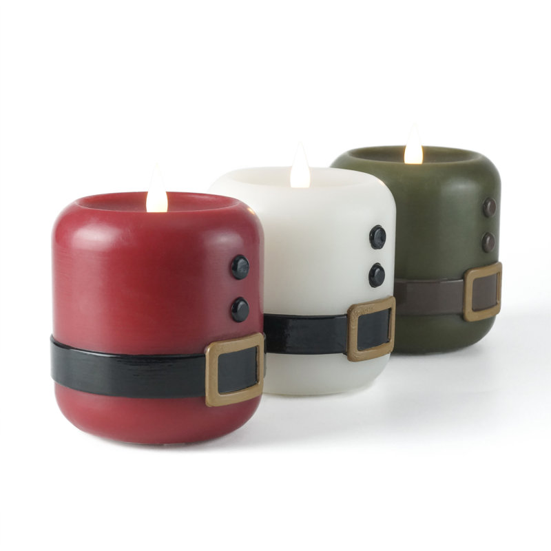 Bougie sans flamme Père Noël, Vert