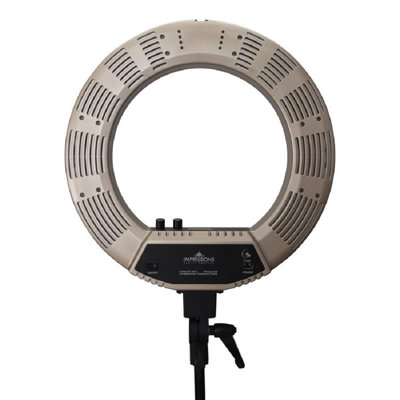 Anneau lumineux de meuble-lavabo à DEL 18 po DuoTone avec support de studio réglable, support pour téléphone et accessoires