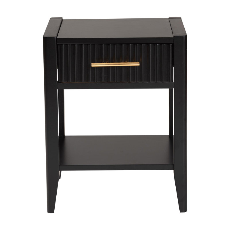 Table de chevet 1 tiroir Wooley, Noir
