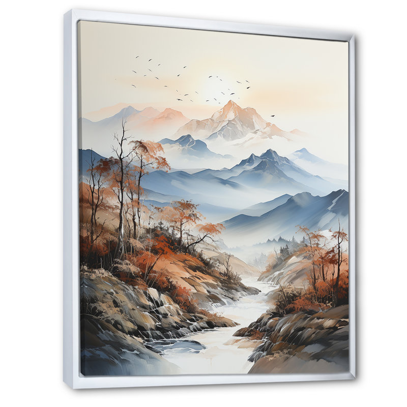 Morning Fog Mountain Wonder I, Cadre flottant blanc, 20" H x 12" W