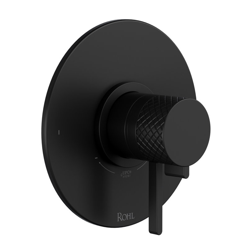 Tenerife 1/2" Therm & Pressure Balance Trim with 2 Functions, Matte Black